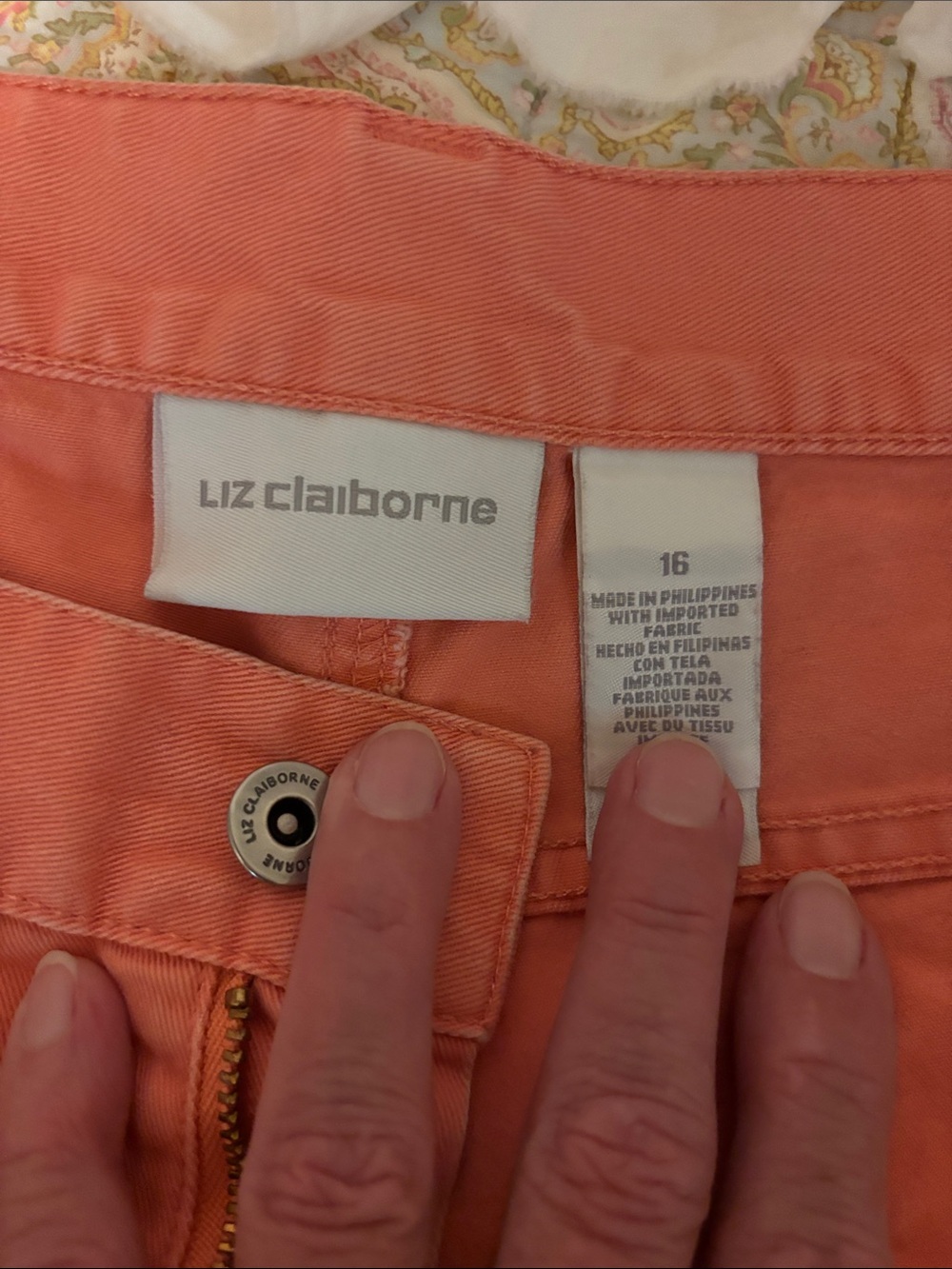 Liz Claiborne Coral-Orange Straight Leg Jeans - Picture 2 of 6